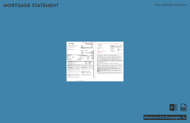 Hypothekenabrechnung der Axos Bank (USA) im Word- und PDF-Format, 3 Seiten, Beispielvorschau 1-2